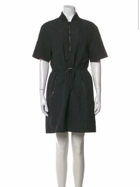 Dior Black Short-Sleeve Drawstring Waist Mini Dress